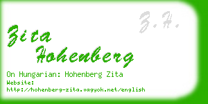 zita hohenberg business card